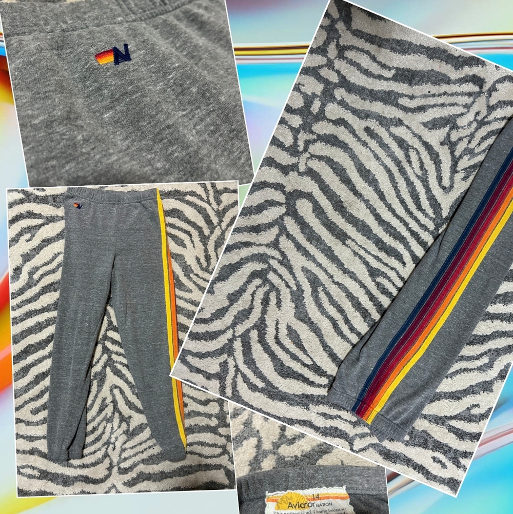 Big kid Size 14 Aviator Nation Heather Gray Sweatpants